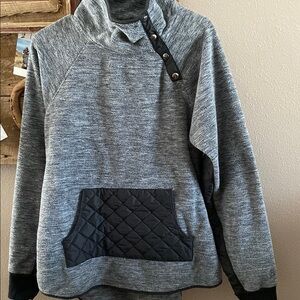 Roper Gray Quilted Pullover Sweatshirt